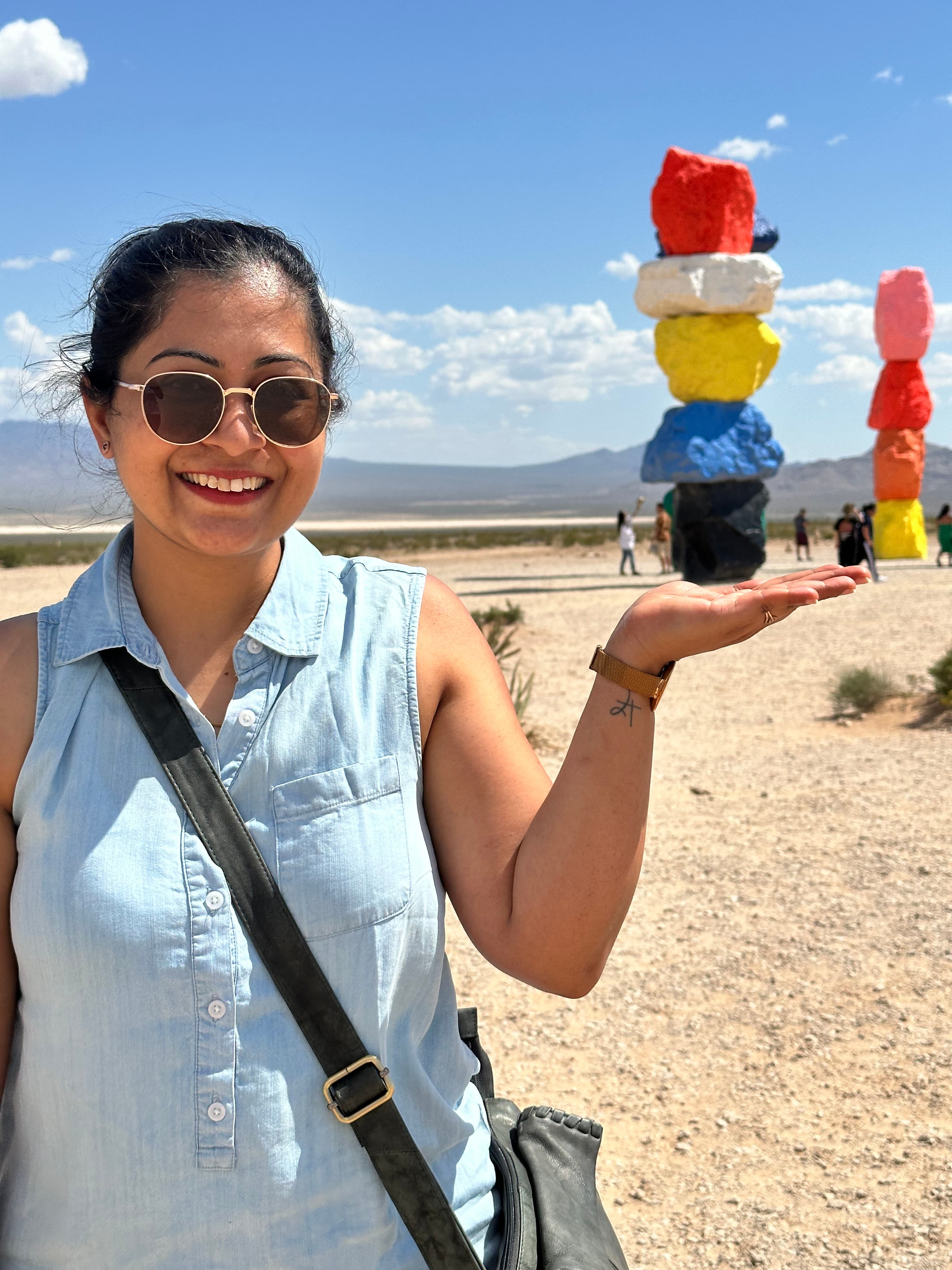 Manasi exploring Seven Magic Mountains